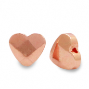 Abalorios hematita coraz&oacute;n faceteado Oro rosado