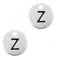 Colgantes met&aacute;licos DQ letra Z Plata vieja (sin n&iacute;quel)
