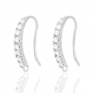 Metal TQ lat&oacute;n pendiente gancho strass Plateado