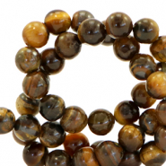 Piedras naturales Ojo de tigre 8mm Marrón dorado