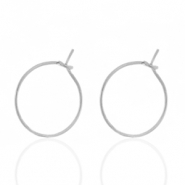 Pendientes Acero Inox 15mm Plateado