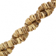 Abalorios de coco disco 6mm Marrón natural (color natural del abalorio)