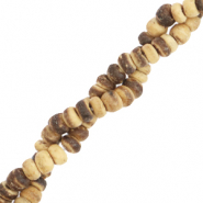 Abalorios de coco disco 4mm Marrón natural (color natural del abalorio)