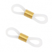 Fornituras acero inox goma para gafas Transparante-Dorado