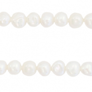 BQ Perlas de agua dulce nugget redondas 5-6mm Blanco natural
