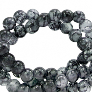 Abalorios de cristal 4 mm moteados Gris oscuro