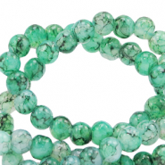 Abalorios de cristal 6 mm moteados Verde ceniza