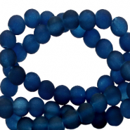 Abalorios de cristal 4 mm mate Azul profundo