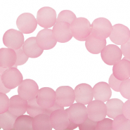Abalorios de cristal 6 mm mate Rosa vintage