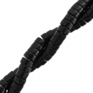 Piedras naturales abalorios disco 4mm Negro