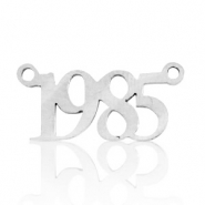 Colgantes/entrepieza de Acero Inox a&ntilde;o 1985 Plateado