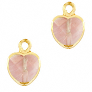 Colgantes de piedra natural corazón Rosa blossom-dorado
