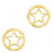 Colgantes/entrepieza Acero Inox estrella Dorado
