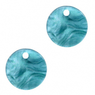 Colgantes de resina redondo 12mm Azul Atol&oacute;n
