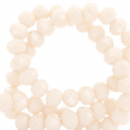 Abalorios faceteados disco 4x3mm Melocot&oacute;n sedoso-revestimiento pearl shine