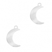 Colgantes Acero Inox luna Plateado