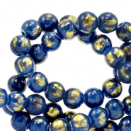 Piedras naturales Calcita 8mm Azul clásico-dorado