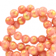 Piedras naturales Calcita 6mm Rosa coral-dorado