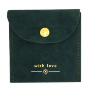 Bolso de joyería "with love" Verde oscuro-dorado