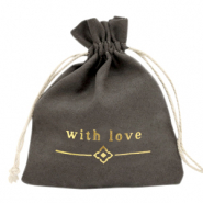 Bolso de joyería "with love" Negro-dorado