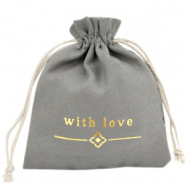 Bolso de joyer&iacute;a "with love" Gris-dorado