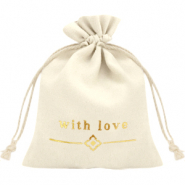 Bolso de joyería "with love" Blancuzco-dorado