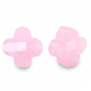 Abalorios faceteados Fashion trébol Rosa azalea