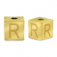 Abalorios Acero Inox letra R Dorado