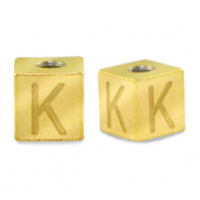 Abalorios Acero Inox letra K Dorado