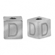 Abalorios Acero Inox letra D Plateado