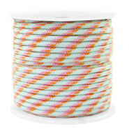 Cordón estilo marino 2mm turquesa-rosa