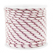 Cordón estilo marino 2mm Blanco-rosa