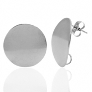 Pendientes Acero Inox 20mm con anilla Plateado