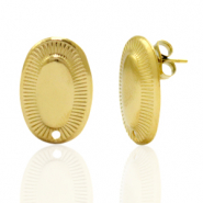 Pendientes Acero Inox &oacute;valo con anilla Dorado
