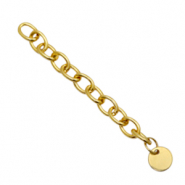 Fornituras Acero inox extención de cadena moneda 8mm Dorado