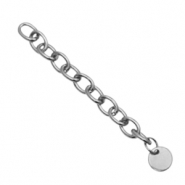 Fornituras Acero inox extención de cadena moneda 8mm Plateado