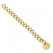 Fornituras Acero inox extención de cadena eslabón gourmet moneda 8mm Dorado