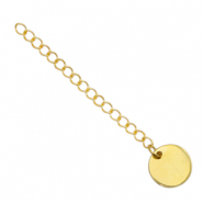 Fornituras Acero inox extención de cadena moneda 12mm Dorado