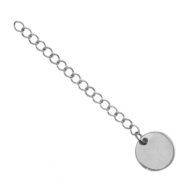 Fornituras Acero inox extención de cadena moneda 12mm Plateado