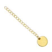 Fornituras Acero inox extención de cadena moneda 10mm Dorado