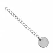 Fornituras Acero inox extención de cadena moneda 10mm Plateado