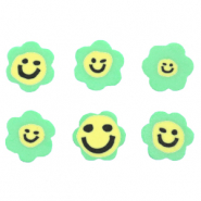 Abalorios polímero flor smiley Verde neón