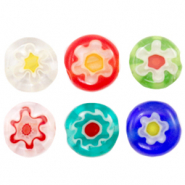 Abalorios Millefiori disco flor 6mm Multicolor