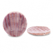 Abalorios conchas 25mm Rosa p&uacute;rpura vintage