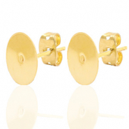 Pendientes base de acero inox para cabuchón 12mm Dorado