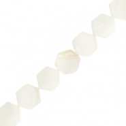 Abalorios conchas hex&aacute;gon Blanco