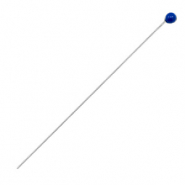 Fornituras metálicas DQ bastones cabeza bola 52mm Plata vieja-azul demin (sin níquel)