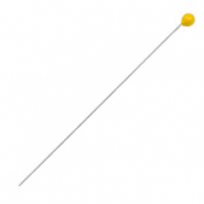Fornituras metálicas DQ bastones cabeza bola 52mm Plata vieja-Amarillo tropical (sin níquel)