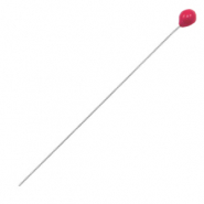 Fornituras metálicas DQ bastones cabeza bola 52mm Plata vieja-rojo cereza (sin níquel)