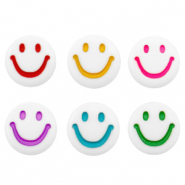 Abalorios letras acrílicas smiley Blanco-multicolor
